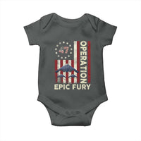 Operation Epic Fury Baby Onesie Military Tactical Warfare Stealth Jet American Flag