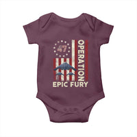 Operation Epic Fury Baby Onesie Military Tactical Warfare Stealth Jet American Flag