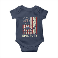 Operation Epic Fury Baby Onesie Military Tactical Warfare Stealth Jet American Flag