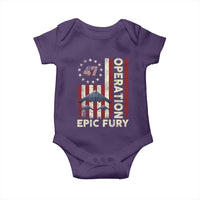 Operation Epic Fury Baby Onesie Military Tactical Warfare Stealth Jet American Flag