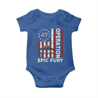 Operation Epic Fury Baby Onesie Military Tactical Warfare Stealth Jet American Flag
