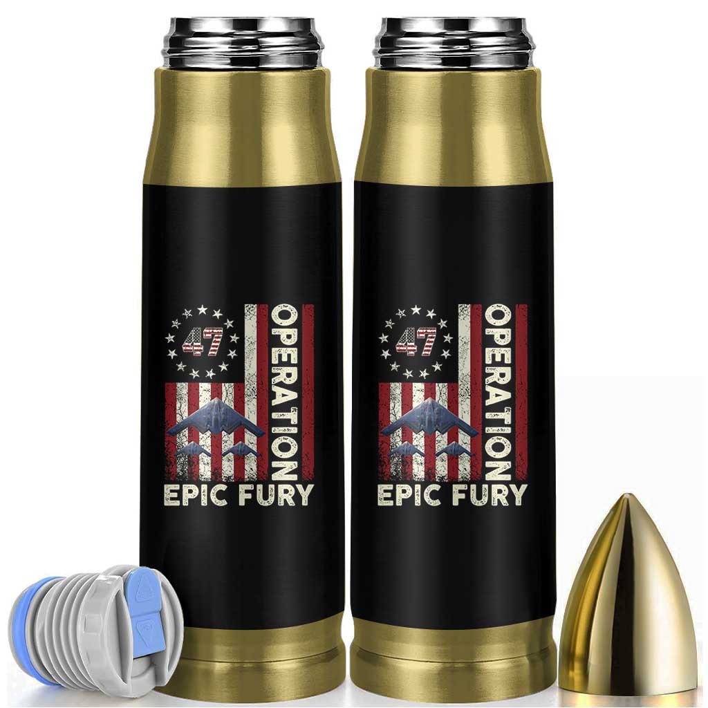 Operation Epic Fury Bullet Tumbler Military Tactical Warfare Stealth Jet American Flag