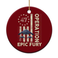 Operation Epic Fury Ceramic Ornament Military Tactical Warfare Stealth Jet American Flag