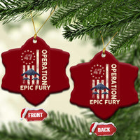 Operation Epic Fury Ceramic Ornament Military Tactical Warfare Stealth Jet American Flag