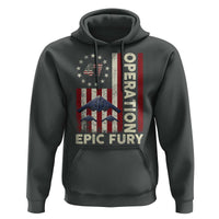 Operation Epic Fury Hoodie Military Tactical Warfare Stealth Jet American Flag