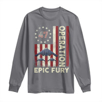 Operation Epic Fury Long Sleeve Shirt Military Tactical Warfare Stealth Jet American Flag