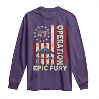 Operation Epic Fury Long Sleeve Shirt Military Tactical Warfare Stealth Jet American Flag