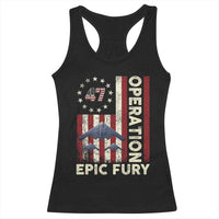 Operation Epic Fury Racerback Tank Top Military Tactical Warfare Stealth Jet American Flag