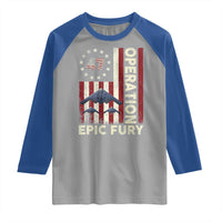 Operation Epic Fury Raglan Shirt Military Tactical Warfare Stealth Jet American Flag