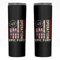 Operation Epic Fury Skinny Tumbler Military Tactical Warfare Stealth Jet American Flag