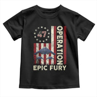 Operation Epic Fury Toddler T Shirt Military Tactical Warfare Stealth Jet American Flag