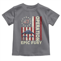 Operation Epic Fury Toddler T Shirt Military Tactical Warfare Stealth Jet American Flag