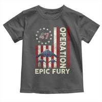 Operation Epic Fury Toddler T Shirt Military Tactical Warfare Stealth Jet American Flag