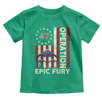 Operation Epic Fury Toddler T Shirt Military Tactical Warfare Stealth Jet American Flag