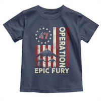 Operation Epic Fury Toddler T Shirt Military Tactical Warfare Stealth Jet American Flag
