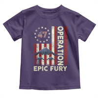Operation Epic Fury Toddler T Shirt Military Tactical Warfare Stealth Jet American Flag