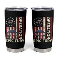 Operation Epic Fury Tumbler Cup Military Tactical Warfare Stealth Jet American Flag