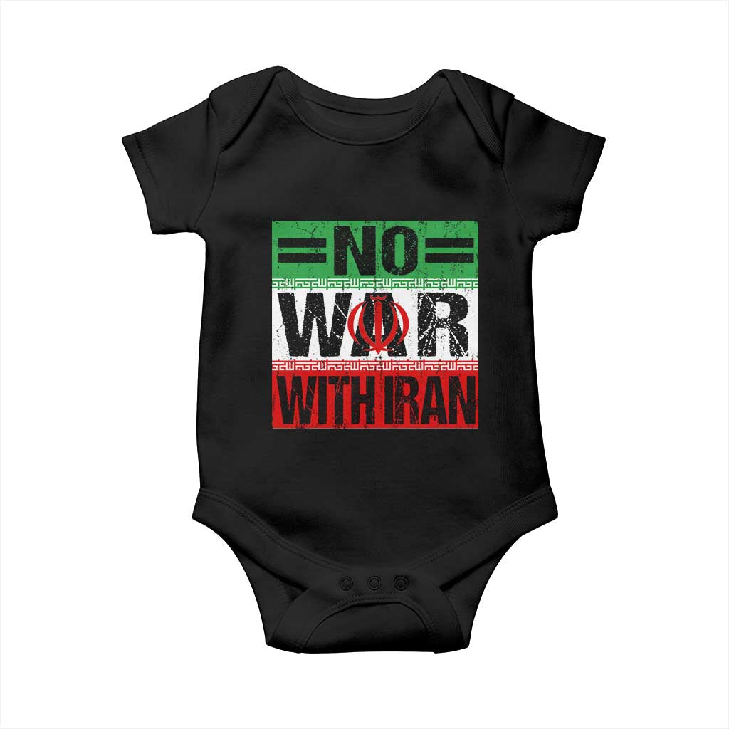 No War With Iran Baby Onesie Freedom For Iranians Vintage Iran Flag