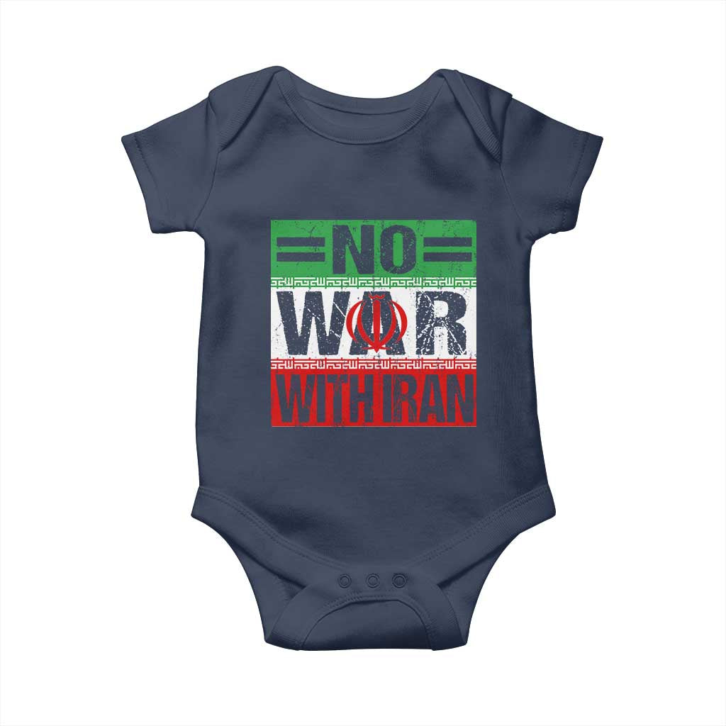 No War With Iran Baby Onesie Freedom For Iranians Vintage Iran Flag