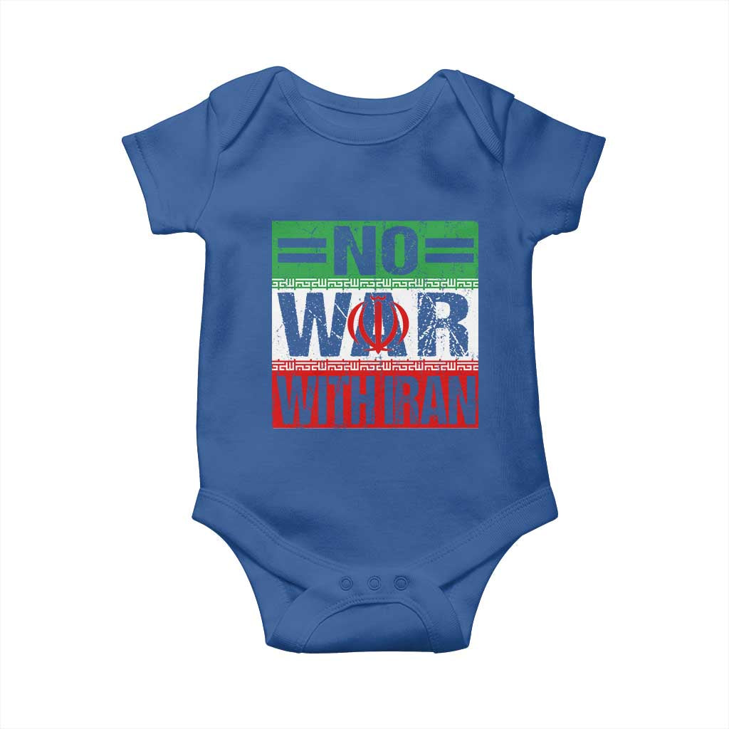 No War With Iran Baby Onesie Freedom For Iranians Vintage Iran Flag