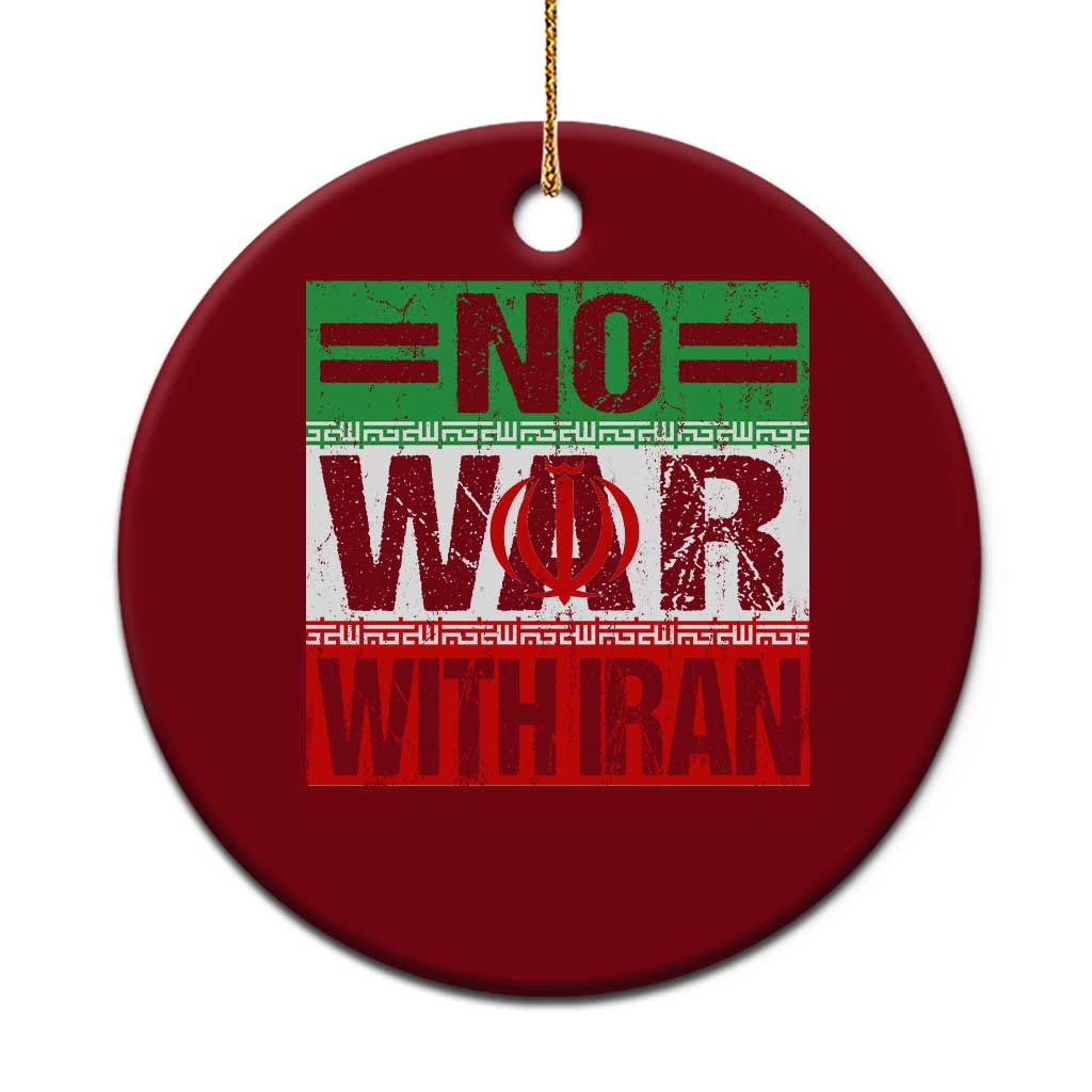 No War With Iran Ceramic Ornament Freedom For Iranians Vintage Iran Flag