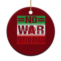 No War With Iran Ceramic Ornament Freedom For Iranians Vintage Iran Flag