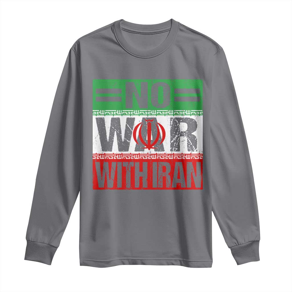 No War With Iran Long Sleeve Shirt Freedom For Iranians Vintage Iran Flag