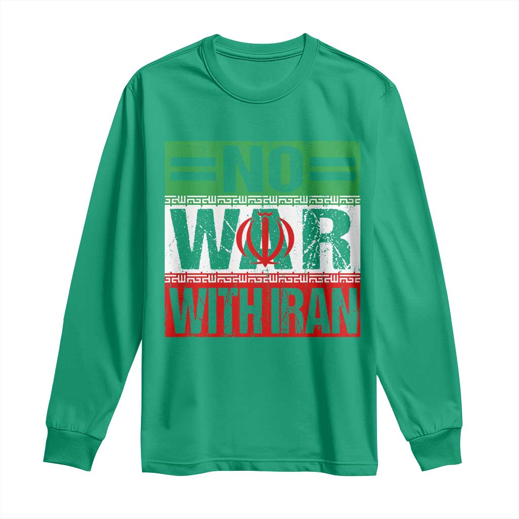 No War With Iran Long Sleeve Shirt Freedom For Iranians Vintage Iran Flag