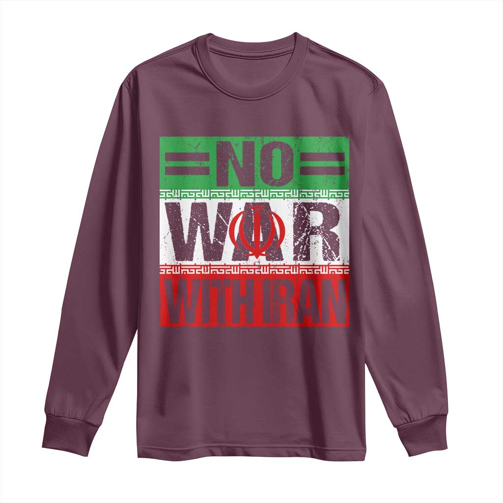 No War With Iran Long Sleeve Shirt Freedom For Iranians Vintage Iran Flag