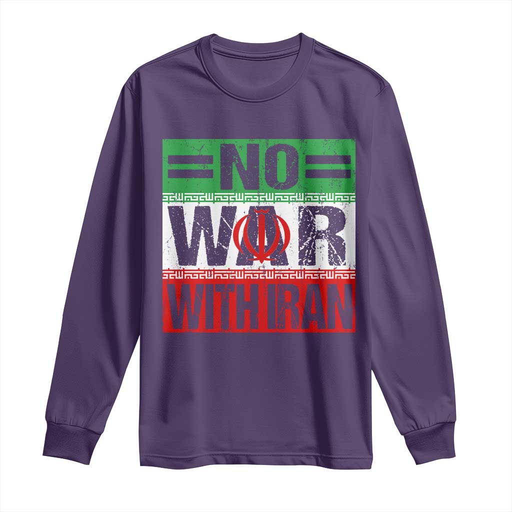 No War With Iran Long Sleeve Shirt Freedom For Iranians Vintage Iran Flag