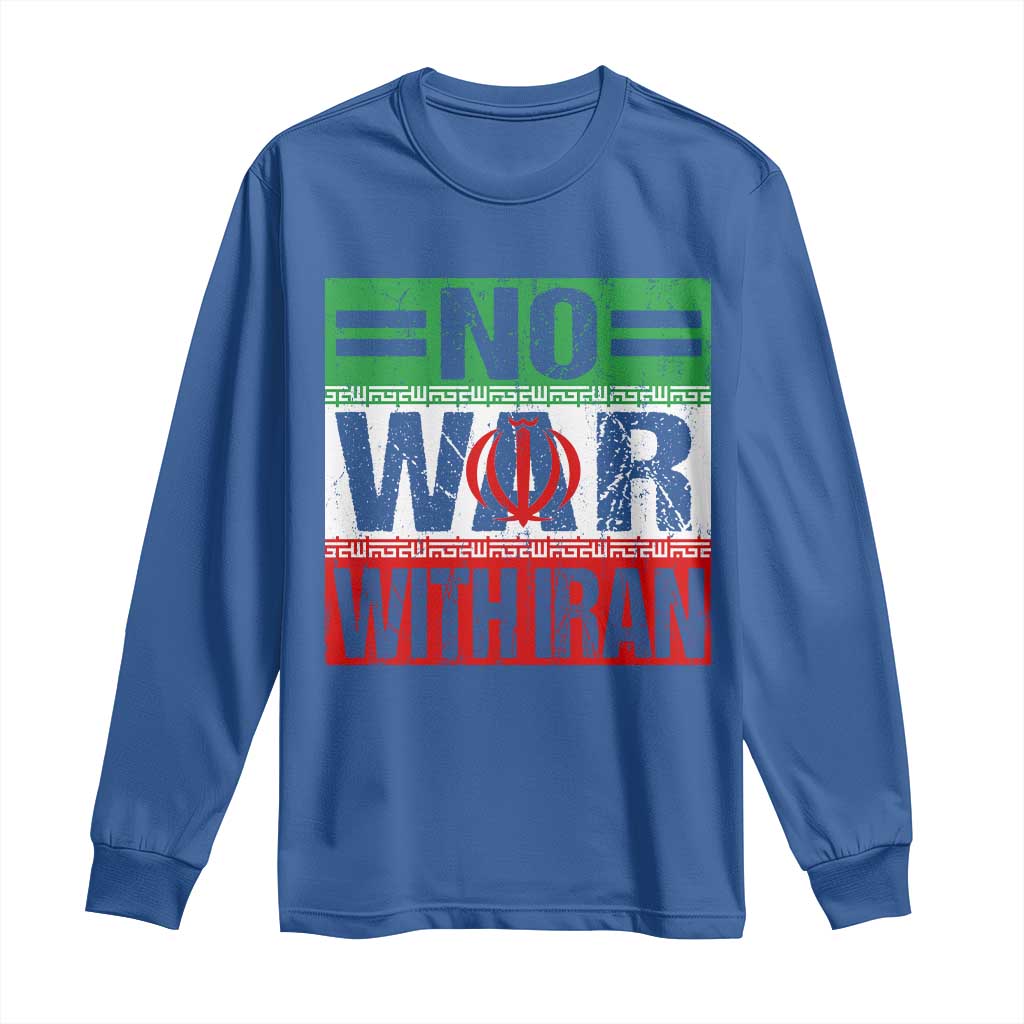 No War With Iran Long Sleeve Shirt Freedom For Iranians Vintage Iran Flag
