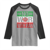 No War With Iran Raglan Shirt Freedom For Iranians Vintage Iran Flag