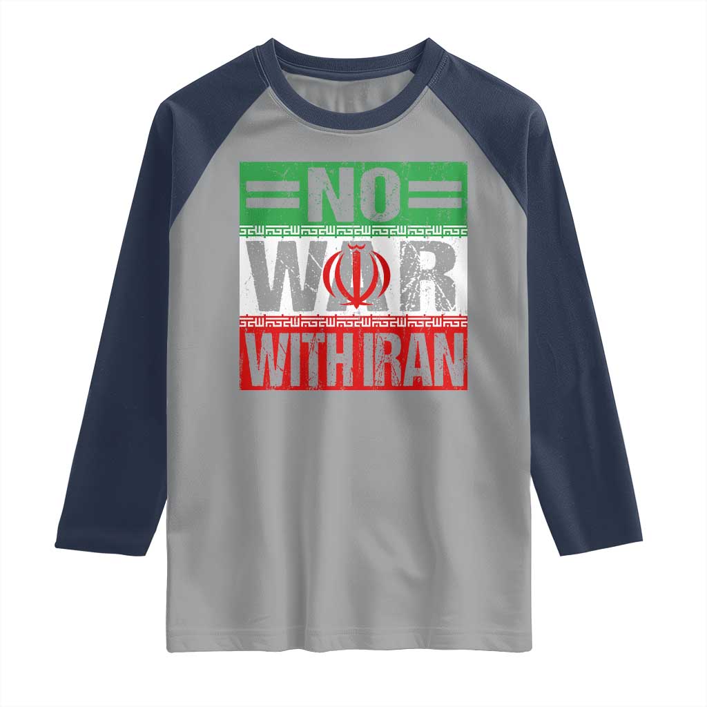 No War With Iran Raglan Shirt Freedom For Iranians Vintage Iran Flag