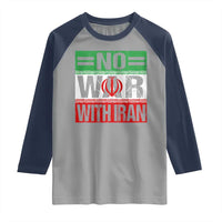 No War With Iran Raglan Shirt Freedom For Iranians Vintage Iran Flag