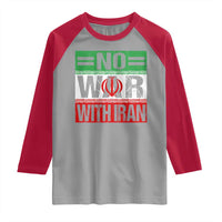 No War With Iran Raglan Shirt Freedom For Iranians Vintage Iran Flag