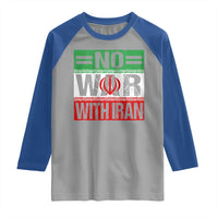 No War With Iran Raglan Shirt Freedom For Iranians Vintage Iran Flag