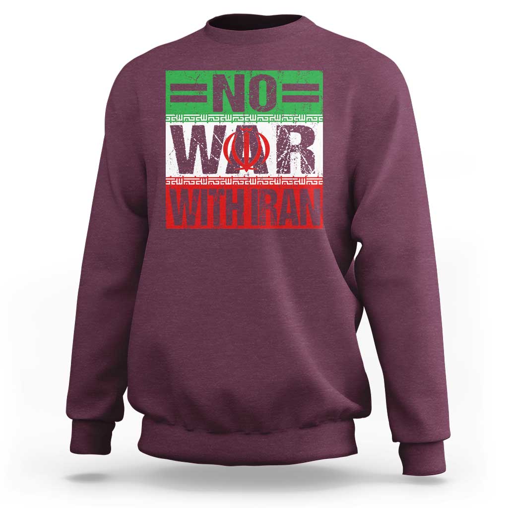 No War With Iran Sweatshirt Freedom For Iranians Vintage Iran Flag