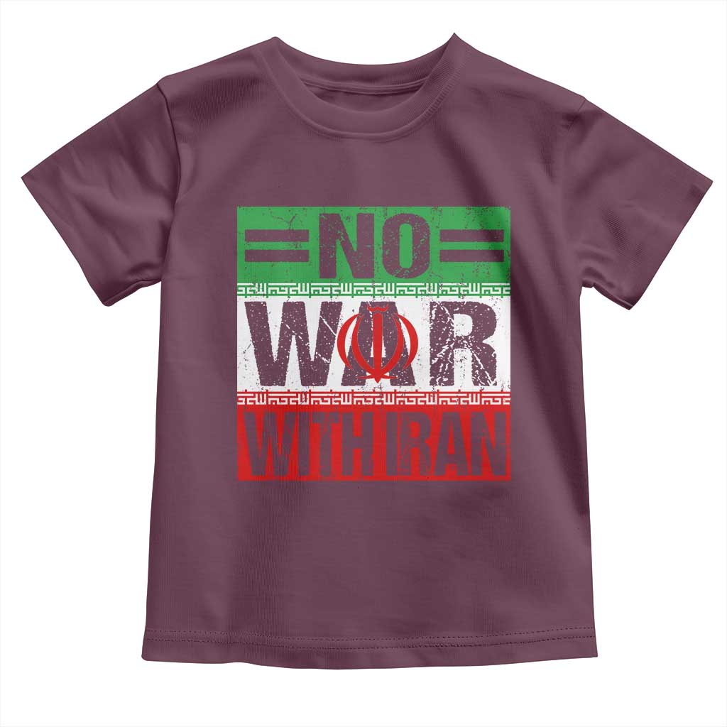 No War With Iran Toddler T Shirt Freedom For Iranians Vintage Iran Flag