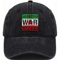 No War With Iran Washed Cotton Baseball Cap Freedom For Iranians Vintage Iran Flag