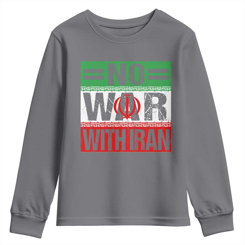 No War With Iran Youth Sweatshirt Freedom For Iranians Vintage Iran Flag