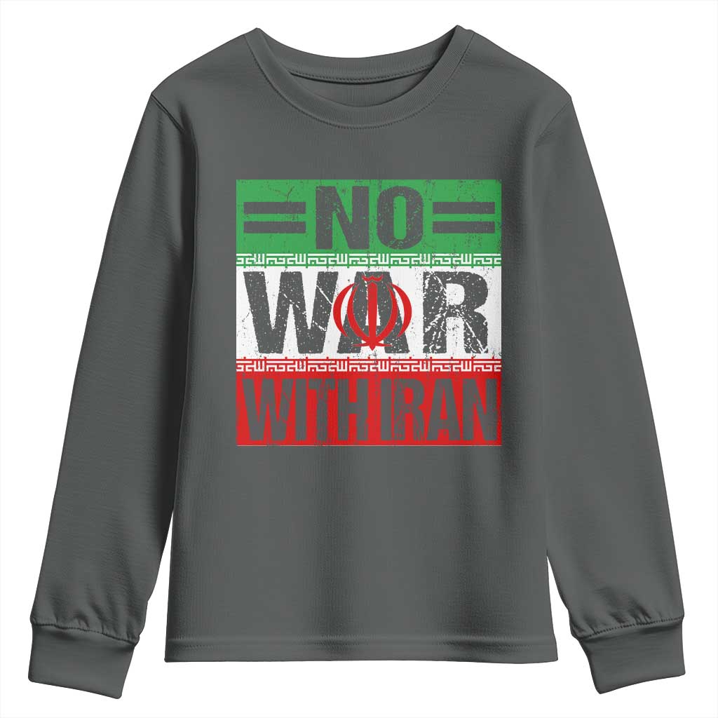No War With Iran Youth Sweatshirt Freedom For Iranians Vintage Iran Flag
