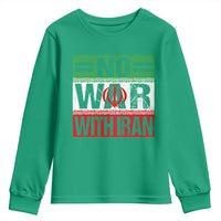 No War With Iran Youth Sweatshirt Freedom For Iranians Vintage Iran Flag