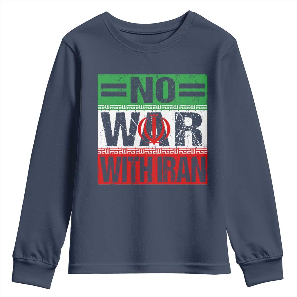 No War With Iran Youth Sweatshirt Freedom For Iranians Vintage Iran Flag