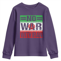 No War With Iran Youth Sweatshirt Freedom For Iranians Vintage Iran Flag