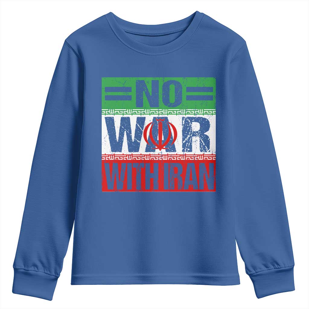 No War With Iran Youth Sweatshirt Freedom For Iranians Vintage Iran Flag
