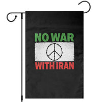 No War With Iran Garden Flag Iranian People Support Barbed Wire Peace Sign