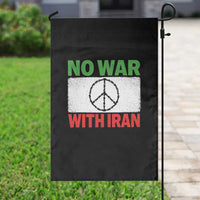 No War With Iran Garden Flag Iranian People Support Barbed Wire Peace Sign