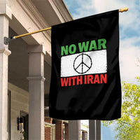 No War With Iran Garden Flag Iranian People Support Barbed Wire Peace Sign