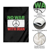 No War With Iran Garden Flag Iranian People Support Barbed Wire Peace Sign