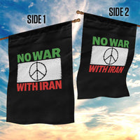 No War With Iran Garden Flag Iranian People Support Barbed Wire Peace Sign